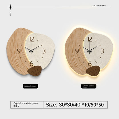 Cream Color Creative Living Room Wall Clock, Fashionable and Elegant Home Decor, No Drilling Required, Hanging Wall Clock