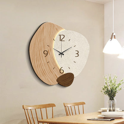 Cream Color Creative Living Room Wall Clock, Fashionable and Elegant Home Decor, No Drilling Required, Hanging Wall Clock