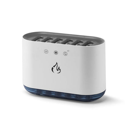 Amazon Hot Sale Dynamic Flame Humidifier USB Portable H20 Smart Ultrasonic Voice - Control Room Humidifier With 7 Colors Light - Zambeel