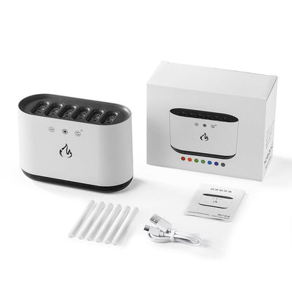 Amazon Hot Sale Dynamic Flame Humidifier USB Portable H20 Smart Ultrasonic Voice - Control Room Humidifier With 7 Colors Light - Zambeel